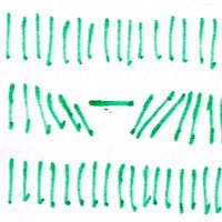 sheet with many similar vertical lines and one hirzontal stroke